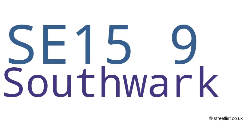 A word cloud for the SE15 9 postcode